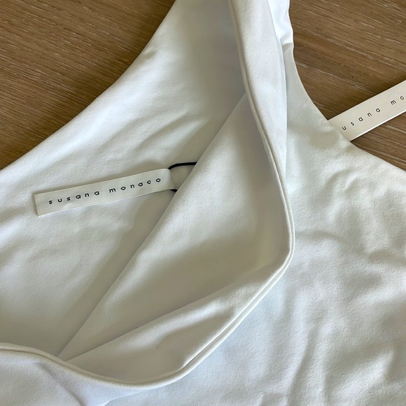 Susana Monaco One Shoulder Crop Top in Sugar / SMALL (from Revolve) - Picture 4 of 5